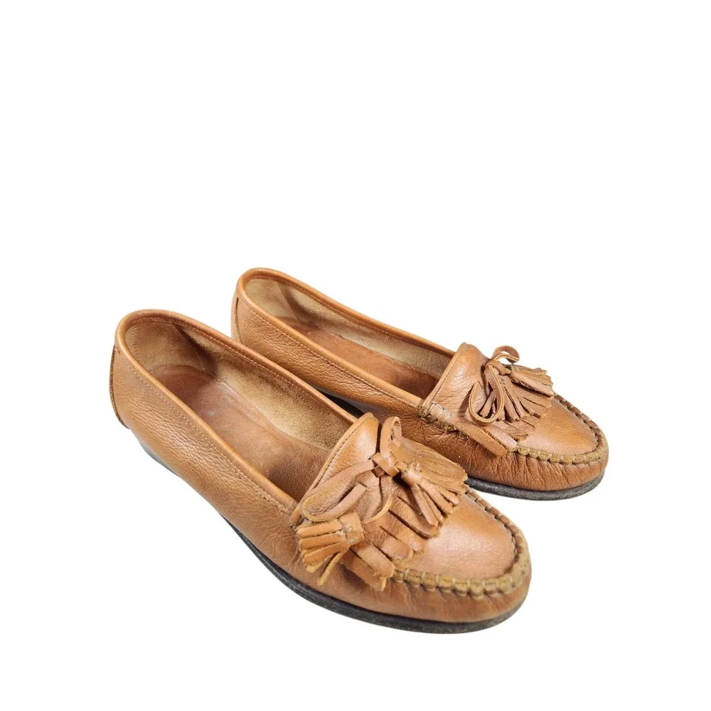 Vintage Cole Haan Brown Leather Tassel Loafers Preppy Academia Old Money 6.5